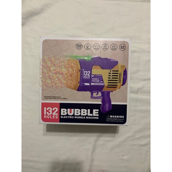 Electric Bubble Machine 132 bubbles purp/yello - Picture 1 of 7